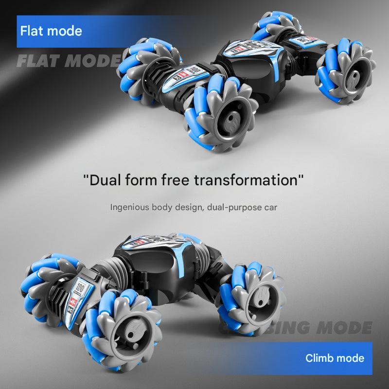 Remote control car performing stunts with spray feature