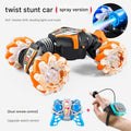 Interactive stunt car in action with lights
