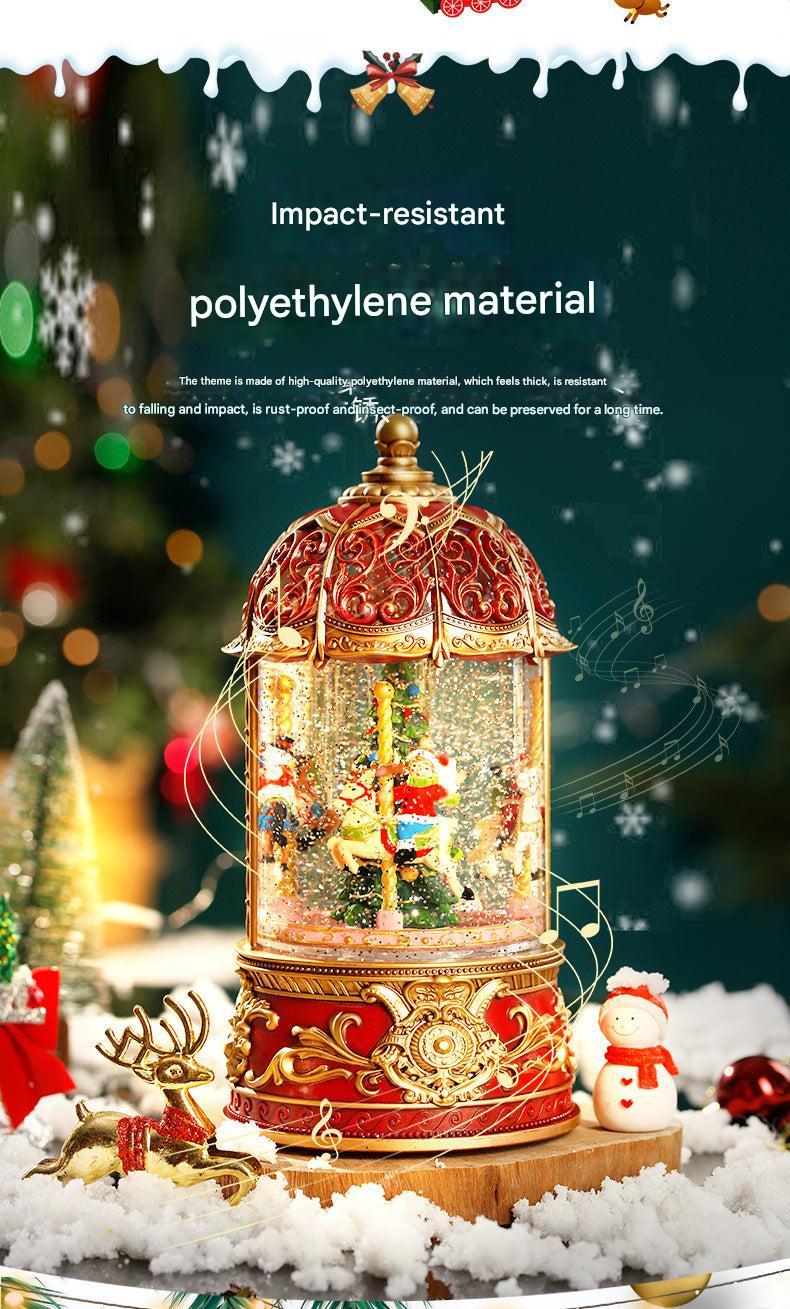 Christmas-themed music box with rotating design