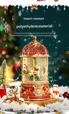 Christmas-themed music box with rotating design