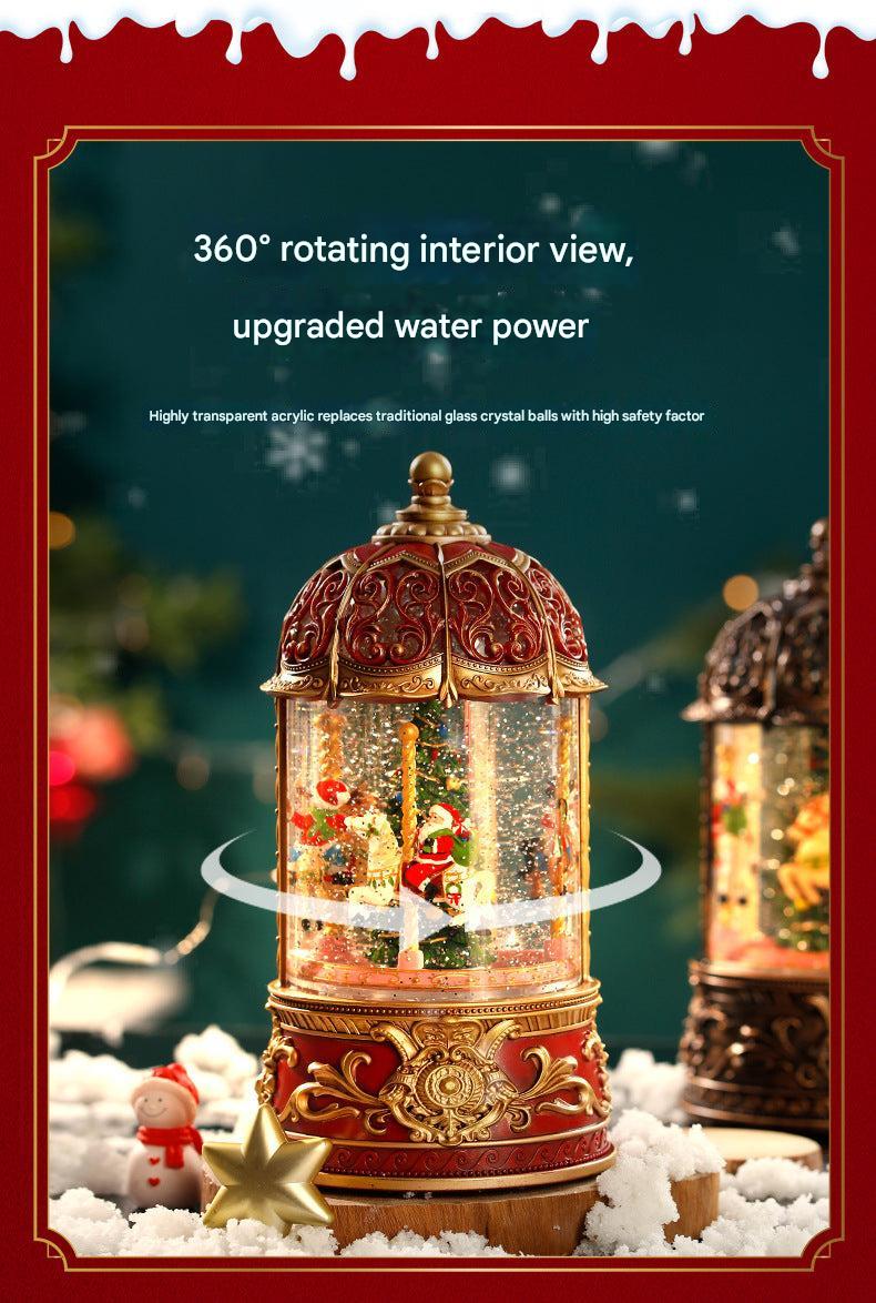 Santa snow globe music box in vibrant colour