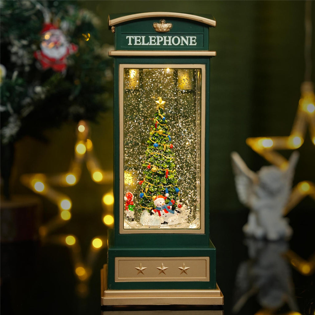 Christmas-themed music box with rotating design