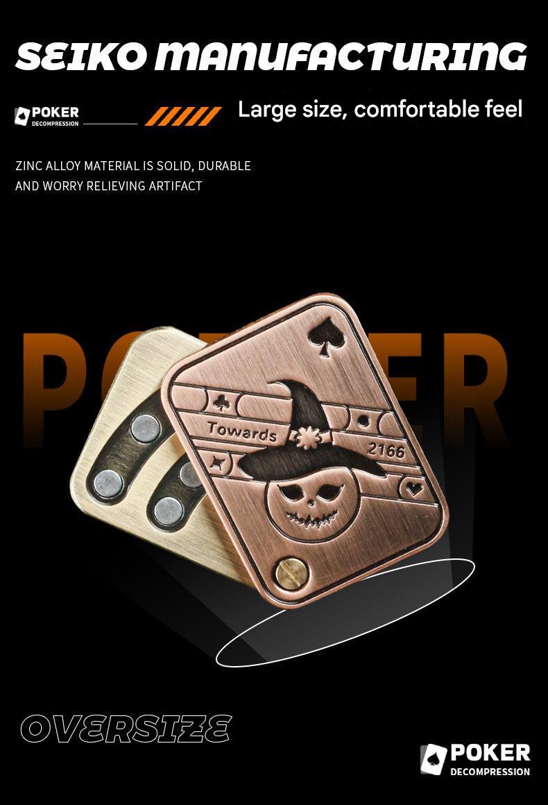Poker card spinner with leather pouch