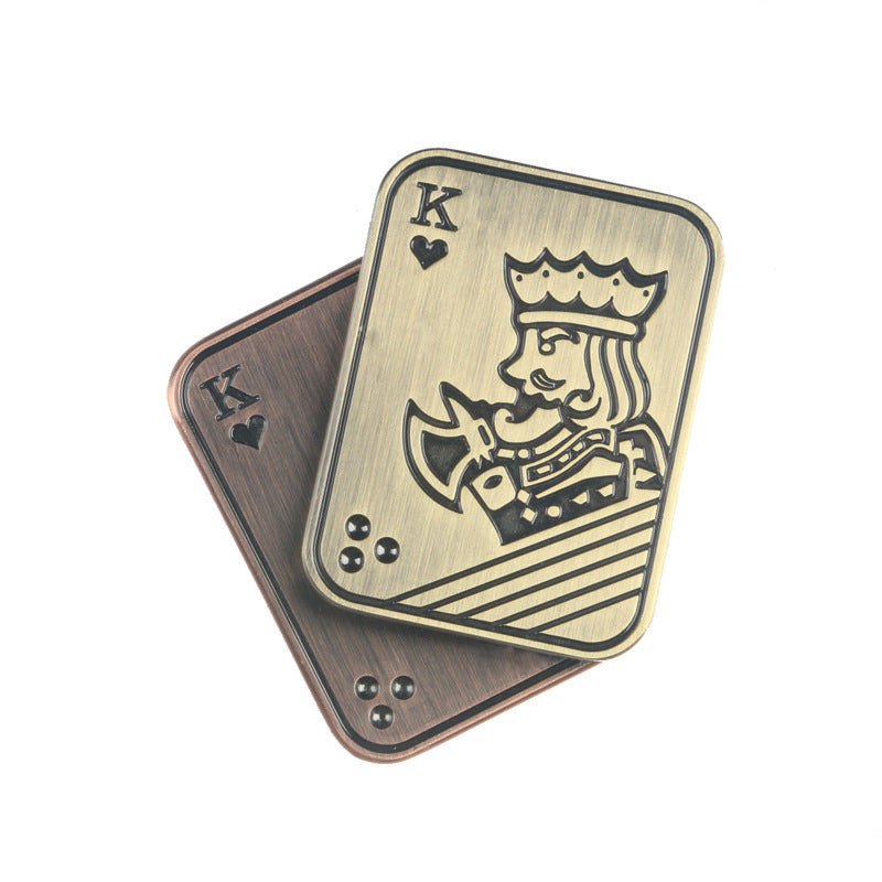Poker card spinner with leather pouch