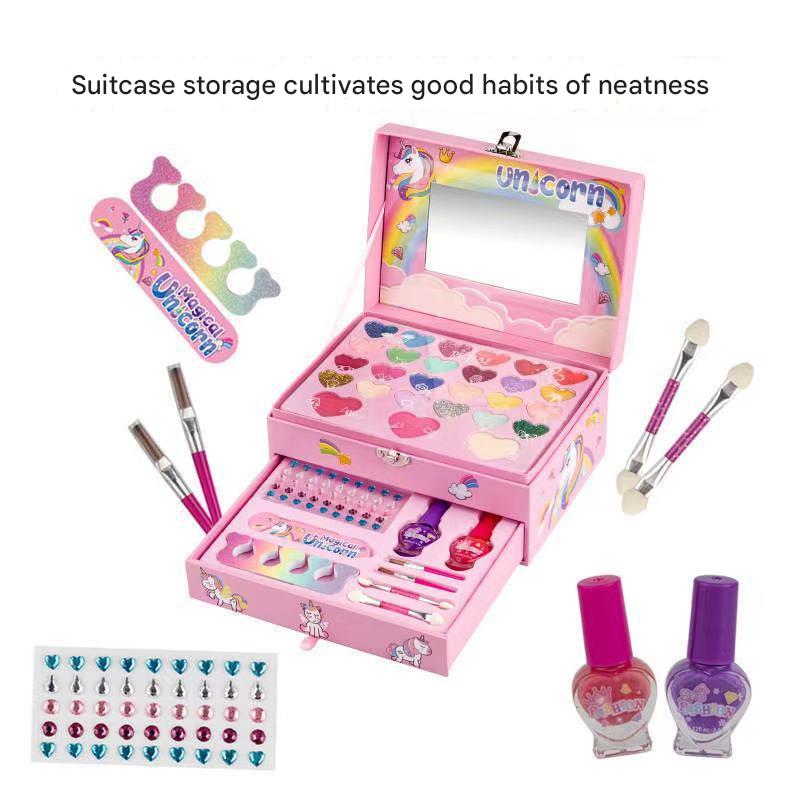 dual-layer makeup organizer for children