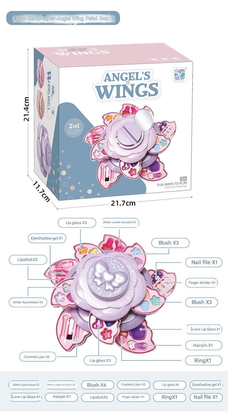 Top view of the kids makeup kit showcasing variety