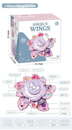 Top view of the kids makeup kit showcasing variety