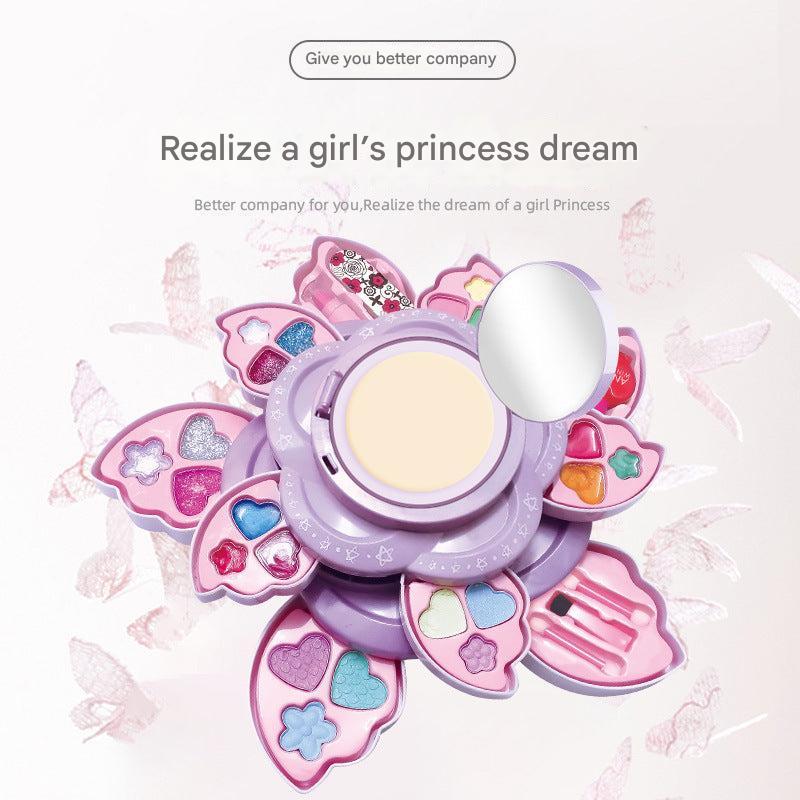 Close-up view of the colourful kids makeup set