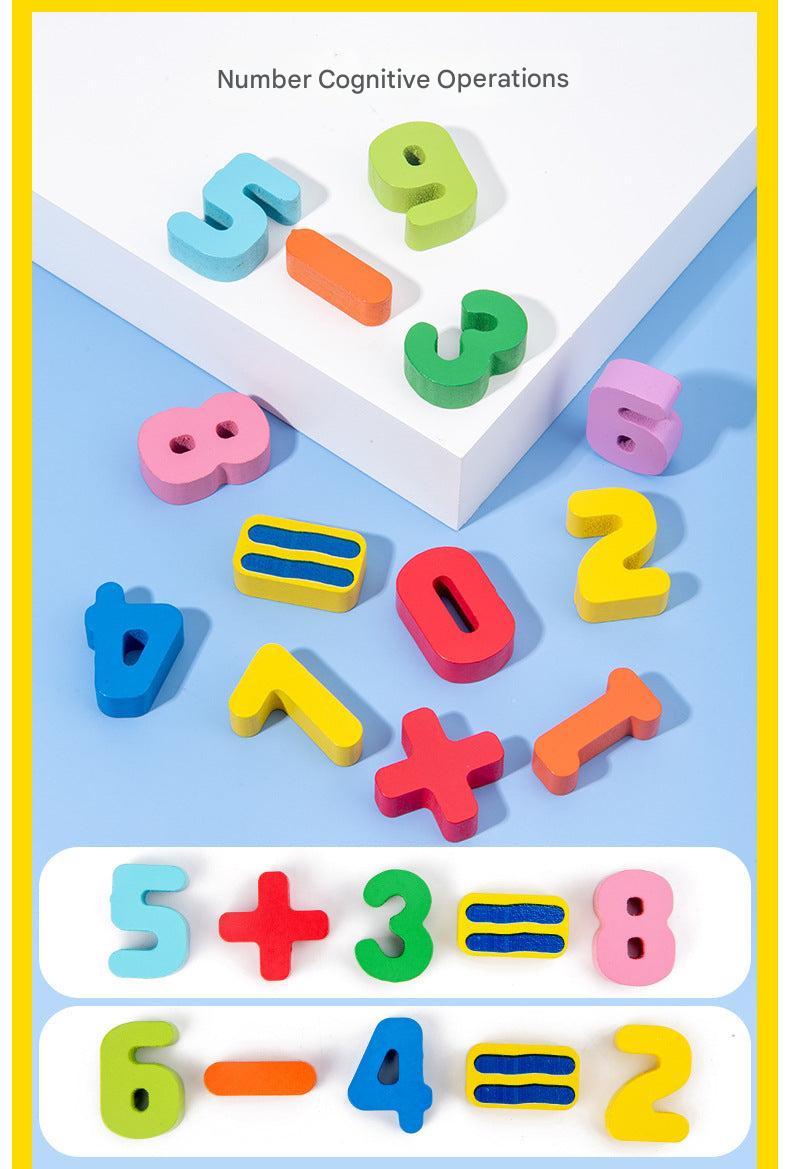 Numbers and shapes on the magnetic board