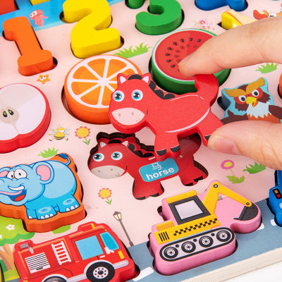 Numbers and shapes on the magnetic board