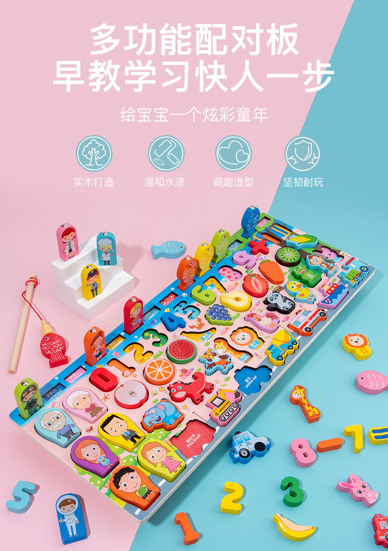 High-quality wood under the fishing toy