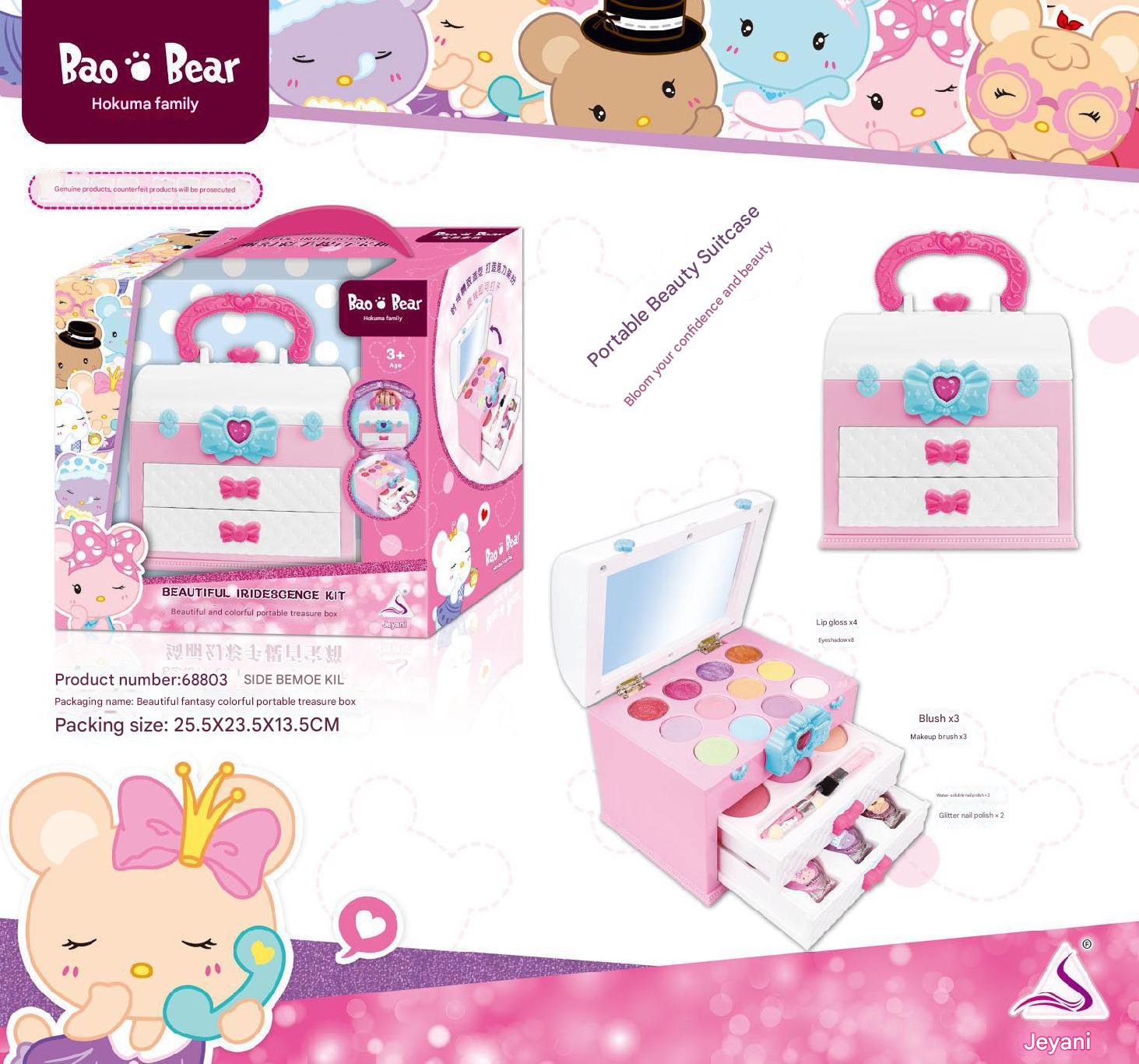 Girl enjoying unicorn makeup play kit