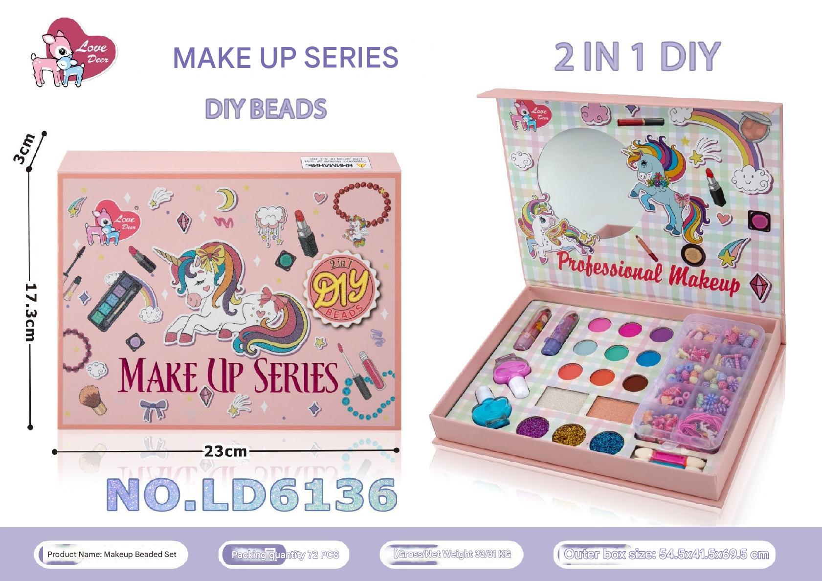 Children's unicorn-themed makeup accessories