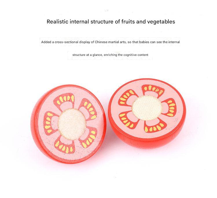 Magnetic wooden fruit chopping toys and accessories