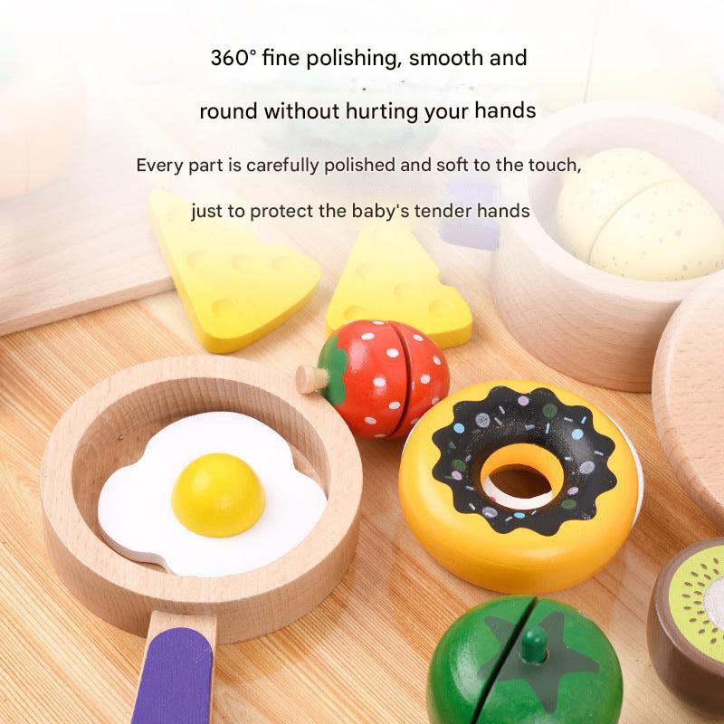 Magnetic wooden fruit chopping toys and accessories