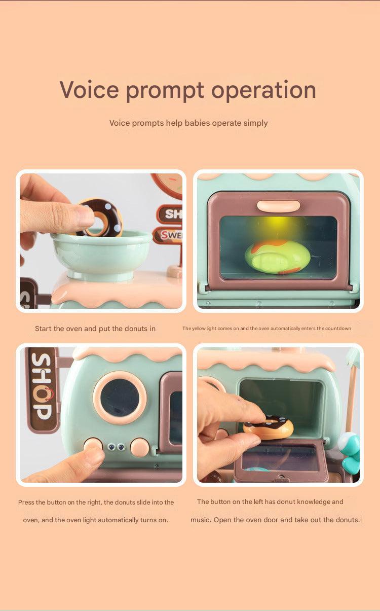Child playing with a cash register toy