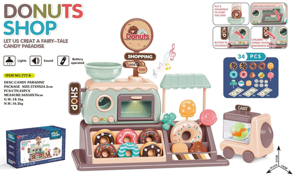 Colorful toy cash register with scanner