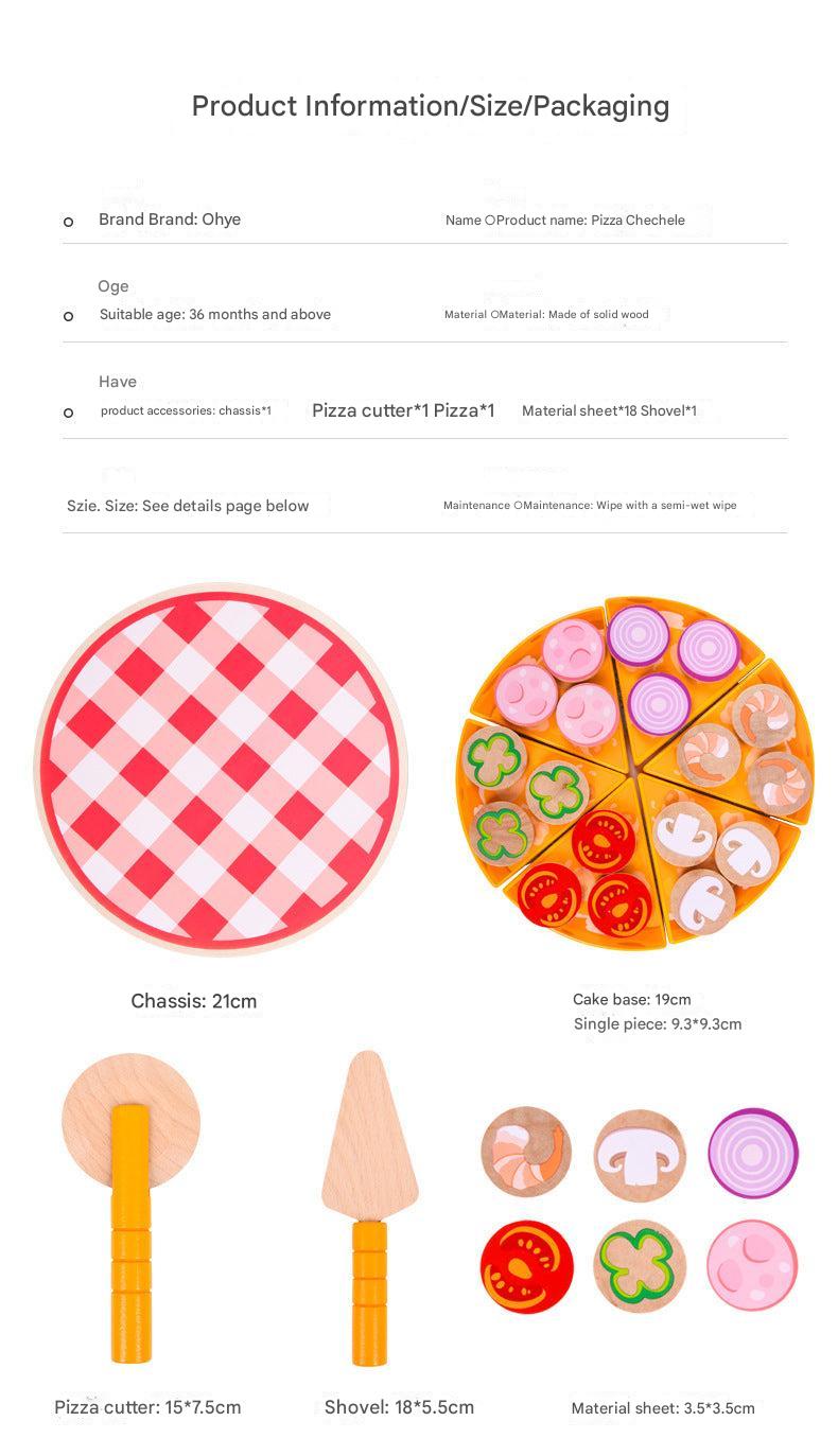 Child assembling pizza pieces from the toy kit