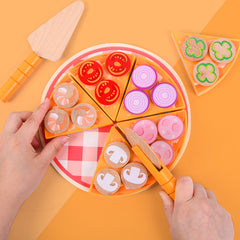 Interactive pizza cutting play set for kids