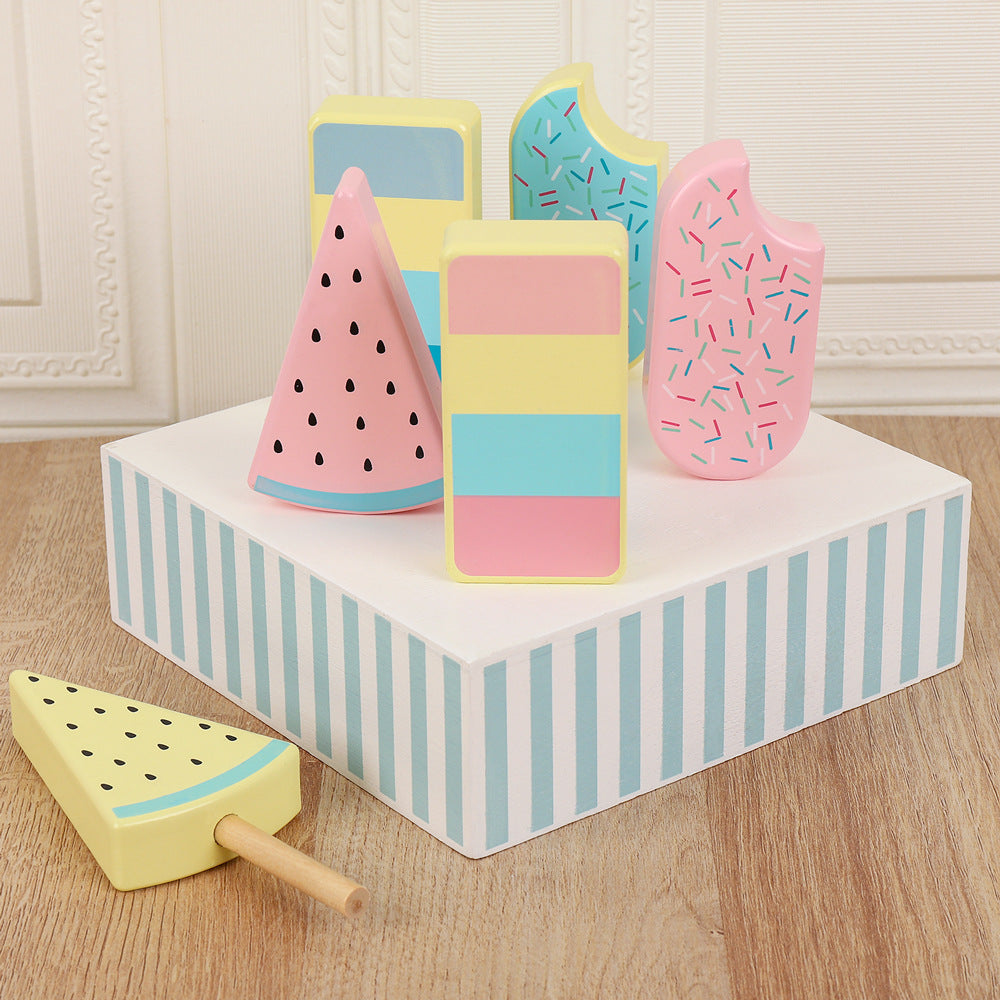Colourful wooden food selection for kids