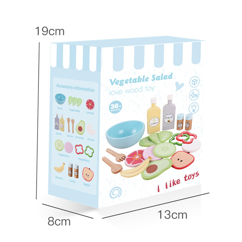 Educational play food set with colourful veggies
