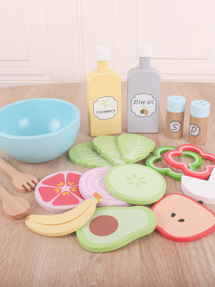 Wooden burger and fries play set for kids