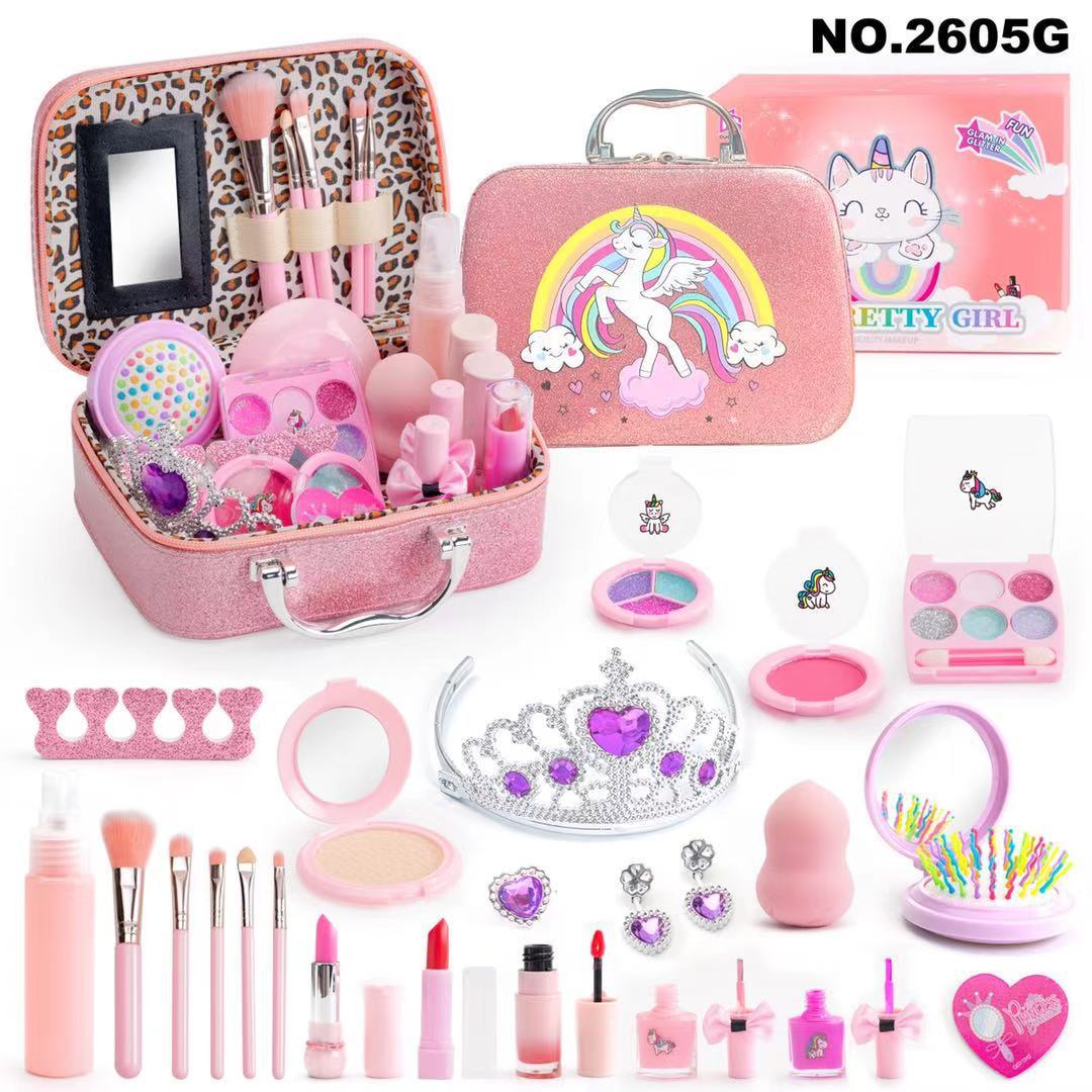 Children's Pretend Play Cosmetic Kit with lipsticks and nail polish