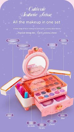 Child-friendly makeup play set showcasing bright designs
