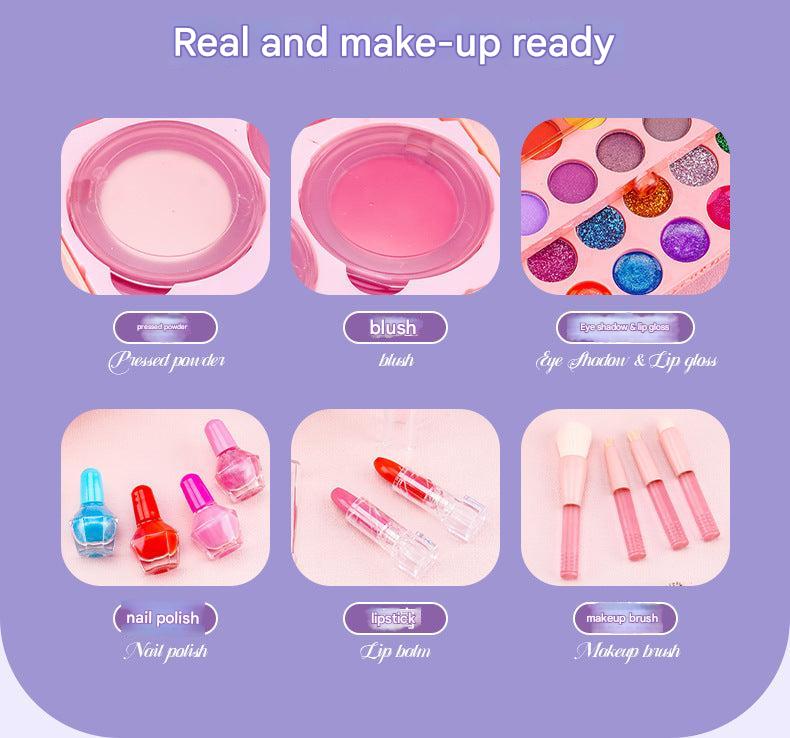 Organised kids cosmetic kit with multiple accessories