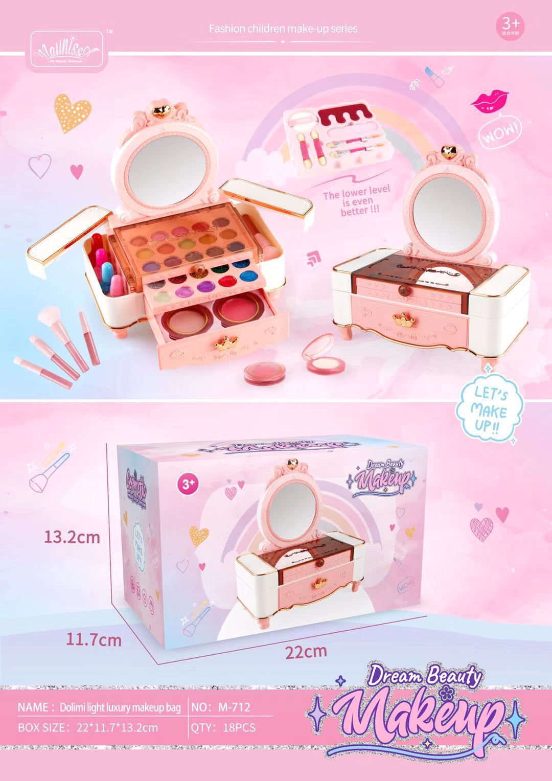 Contents of the Children's Pretend Play Cosmetic Kit