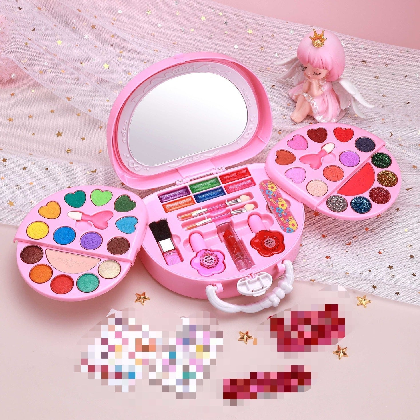 Vibrant nail polish included in the makeup kit
