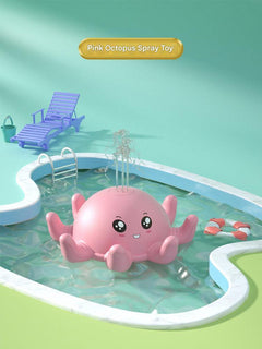 Octopus bath toy spraying water and lighting up