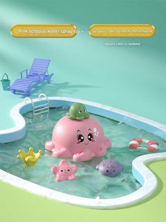 Close-up of octopus bath toy with water spray feature