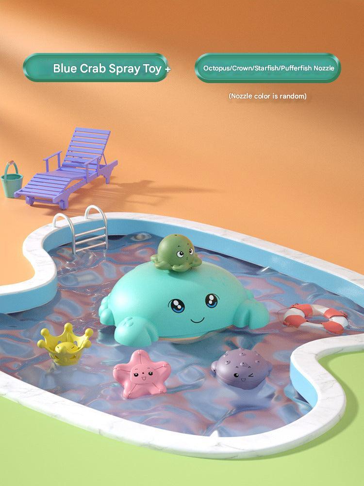 Aquatic-themed bath toys engaging toddlers