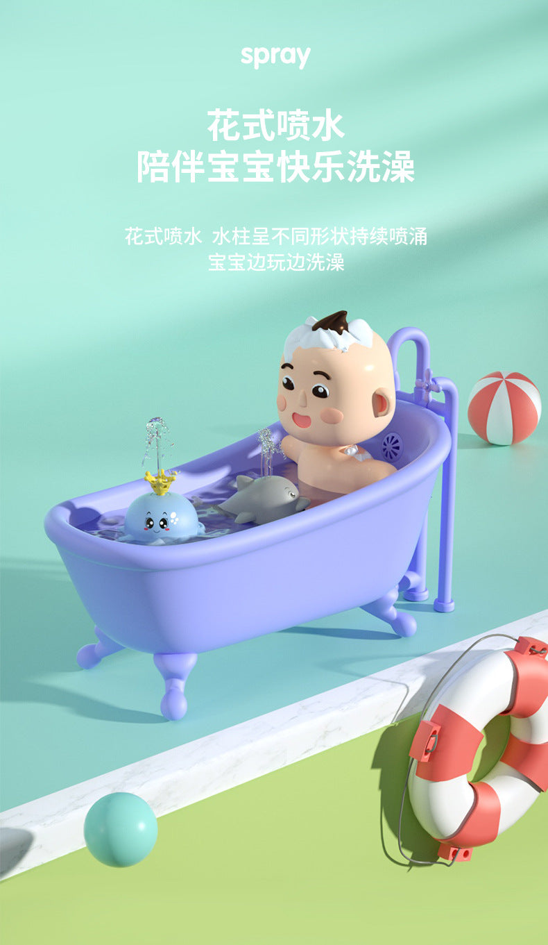 Educational interactive bath toys in action