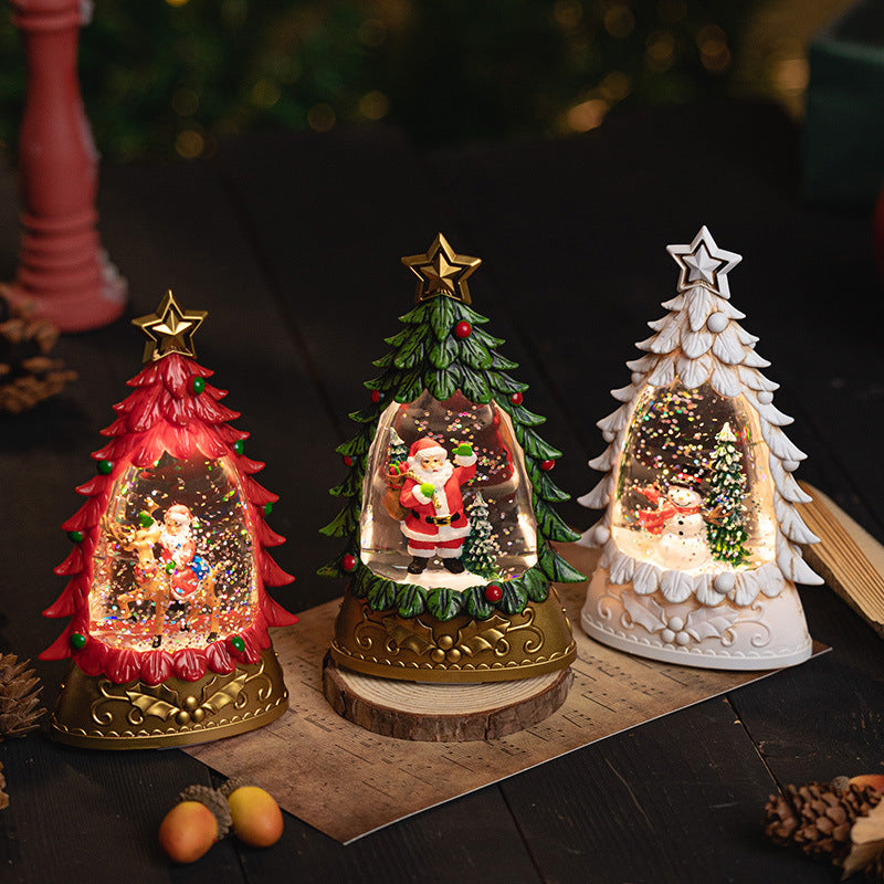 Enchanting snow globe showcasing snowfall effect