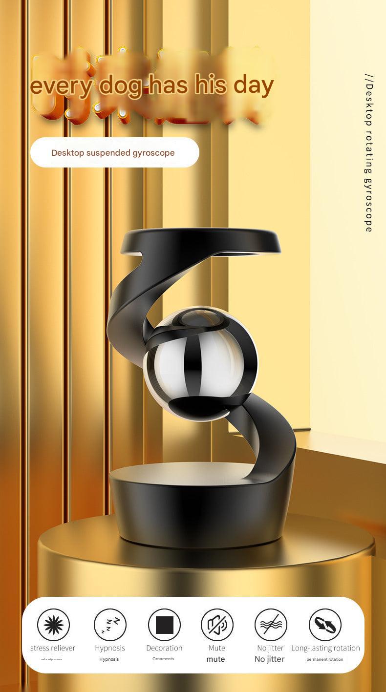 close-up of levitating gyroscope