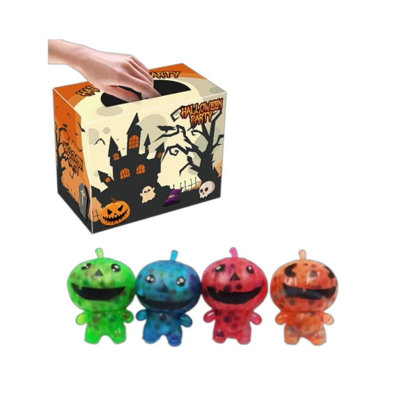 Festive Halloween toy set including pumpkin-themed jars
