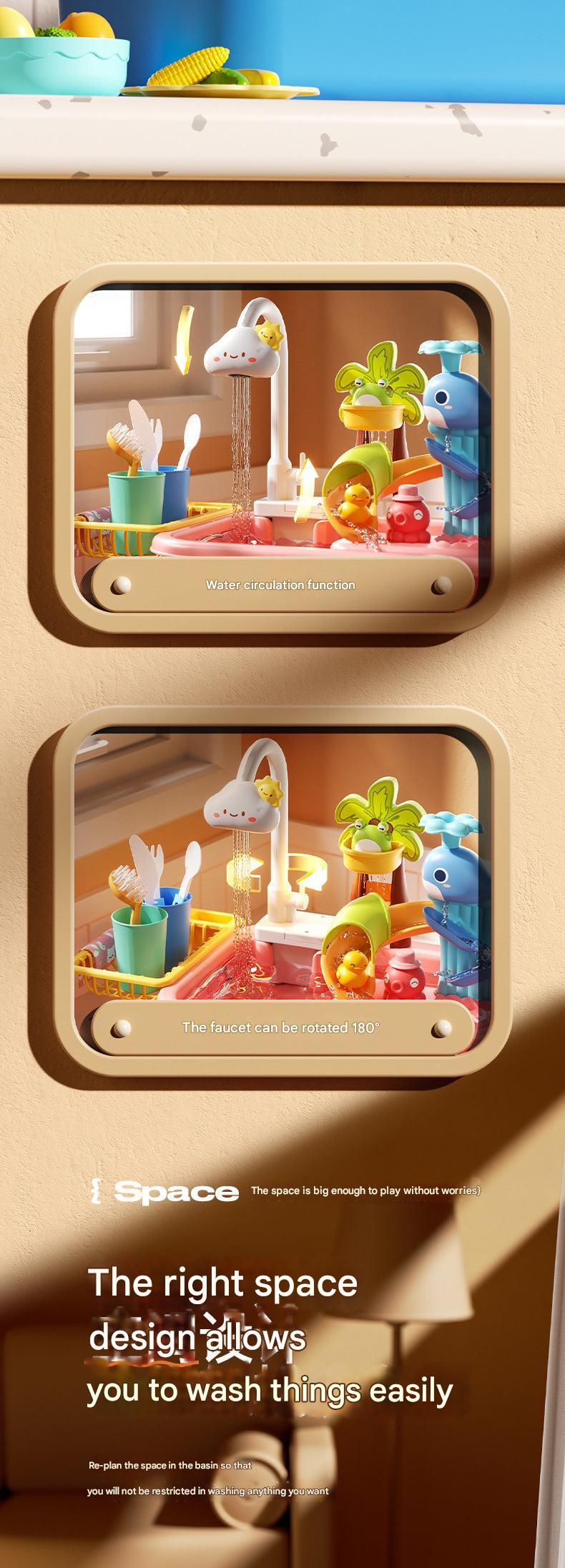 39-piece play sink set for imaginative cooking