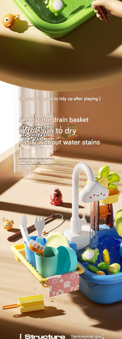 Colourful kitchen sink set for toddlers