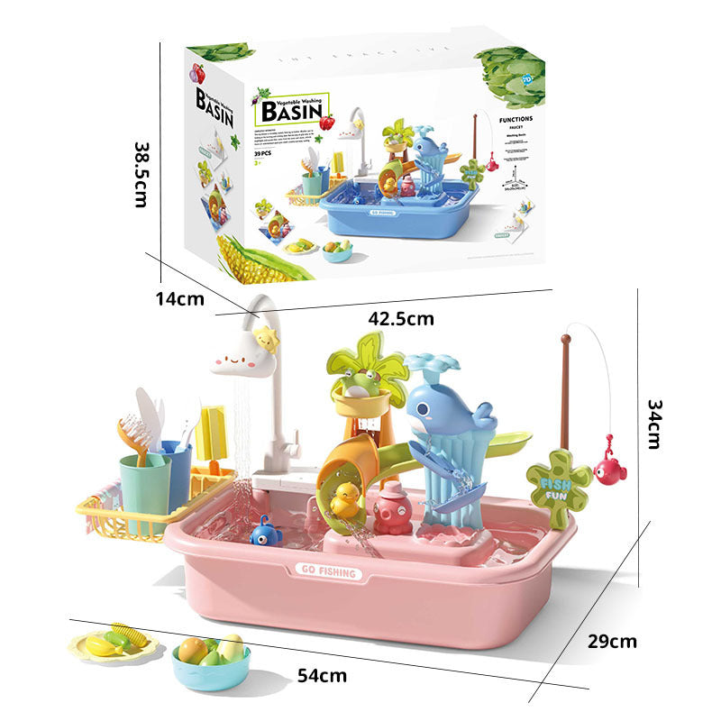 Kids fishing game included in the play kitchen set