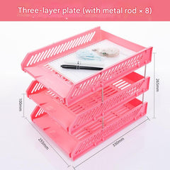 grey plastic desk organizer in office setup