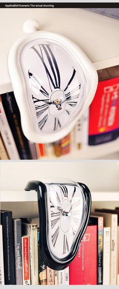 Room decor displaying modern melting clock