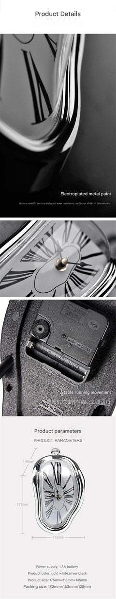 Room decor displaying modern melting clock