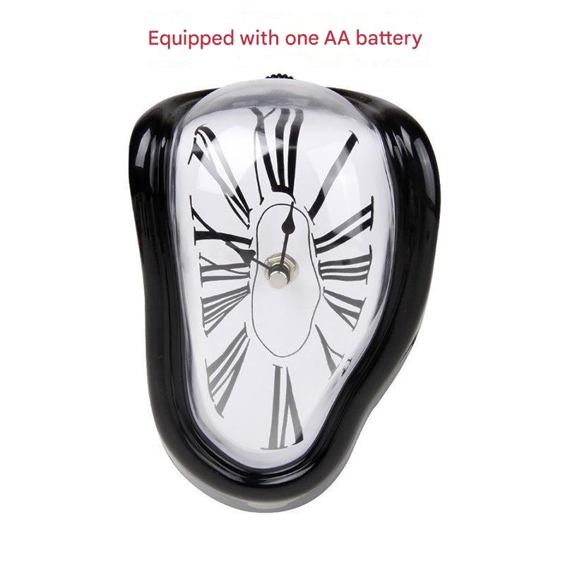Modern melting clock displaying time