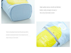 Multifunctional Canvas Pencil Case in Gray Cat design