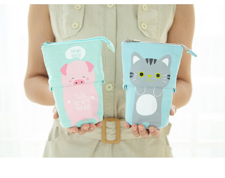 Multifunctional Canvas Pencil Case in Unicorn design