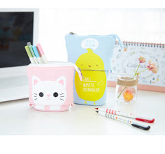 Multifunctional Canvas Pencil Case showcasing dimensions