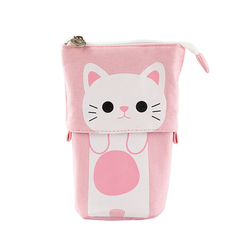 Stylish Multifunctional Canvas Pencil Case on desk