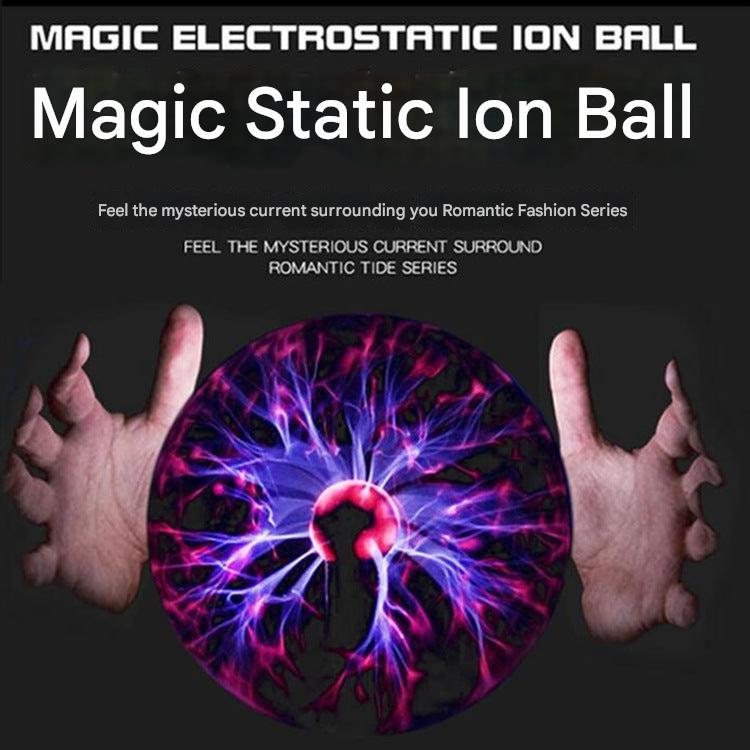 Close-up of Plasma Lightning Ball Lamp lighting